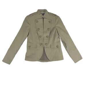 ATTENTION Military Style Army Olive Green Pea Coat Jacket, Women's 4